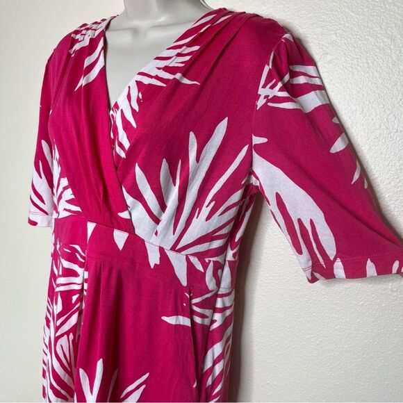Lilly Pulitzer Bellanna Azalea Pink Frilly Ferns Dress Silk Women Large FLAWED - Picture 5 of 16